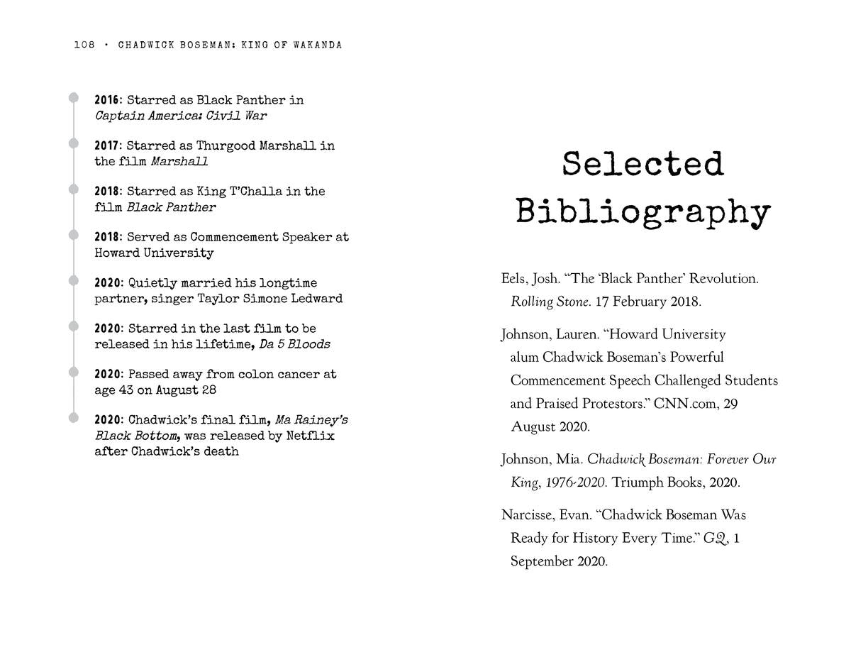 Black History Heroes: Chadwick Boseman: King of Wakanda: A Hero On and Off the Screen