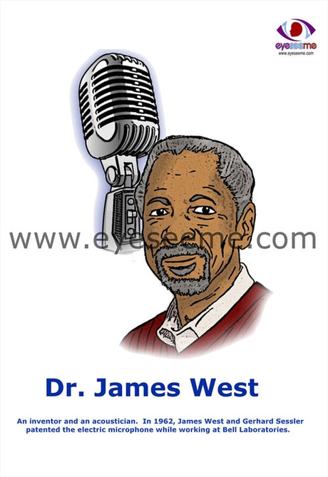 Dr. James West poster - EyeSeeMe African American Children's Bookstore