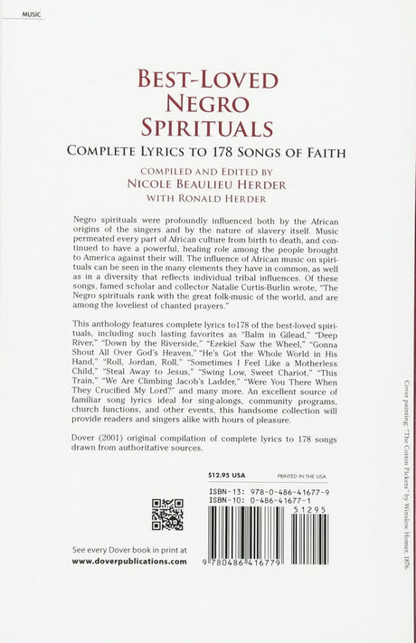 Best-Loved Negro Spirituals: Complete Lyrics to 178 Songs of Faith
