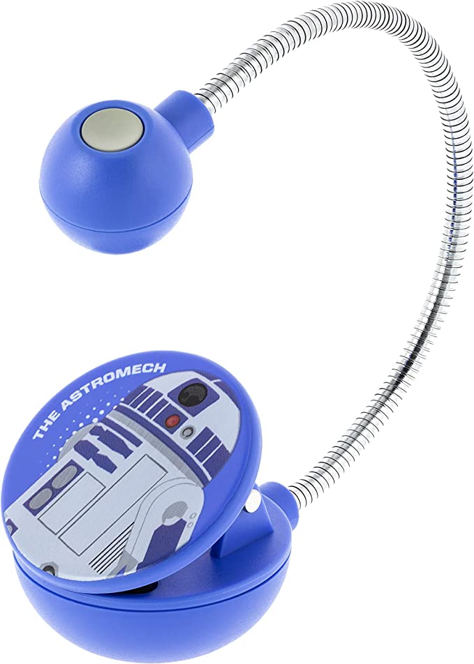 Star Wars Clip On Book Light – TThe Astromech Galaxy of Adventures – R2-D2 LED Reading Light, Reduced Glare, Portable, Lightweight Bookmark Light for Kids & Adults, Batteries Included