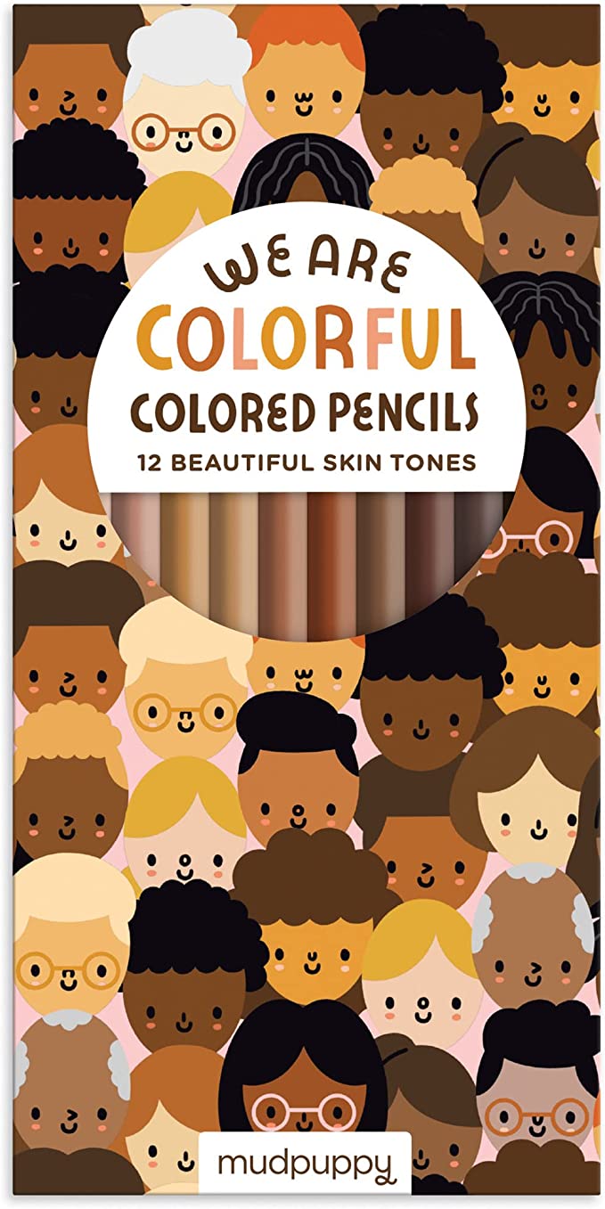 We Are Colorful Skin Tone Colored Pencils from Mudpuppy, Includes 12 Colored Pencils, Beyond Just Peach and Brown!, Makes for a great gift!