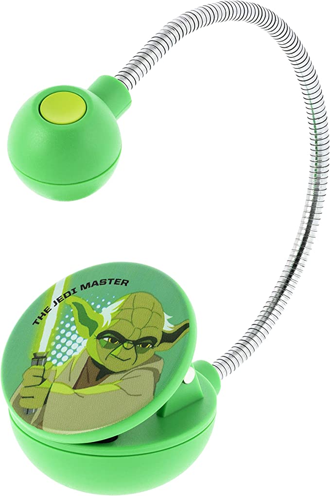 Star Wars Clip On Book Light – The Jedi Master Galaxy of Adventures – Yoda LED Reading Light, Reduced Glare, Portable, Lightweight Bookmark Light for Kids & Adults, Batteries Included