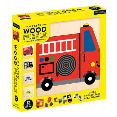 Transportation 4 Layer Wood Puzzle |